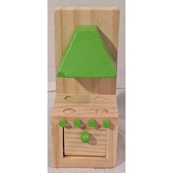 Le Toy Van Wooden Dollhouse Furniture Kitchen Dining Room Mini Green Set Of 9 - Picture 4 of 16